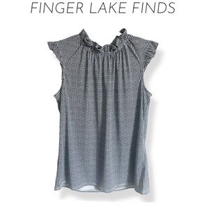 Adriannna Papell Ruffle Mock Neck Tank, S